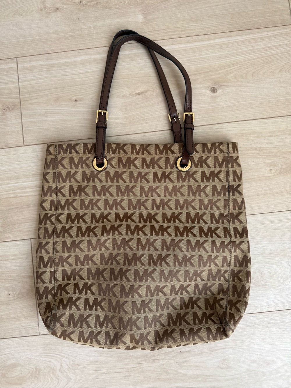 Michael Kors Brown/Tan MK Signature Canvas Tote